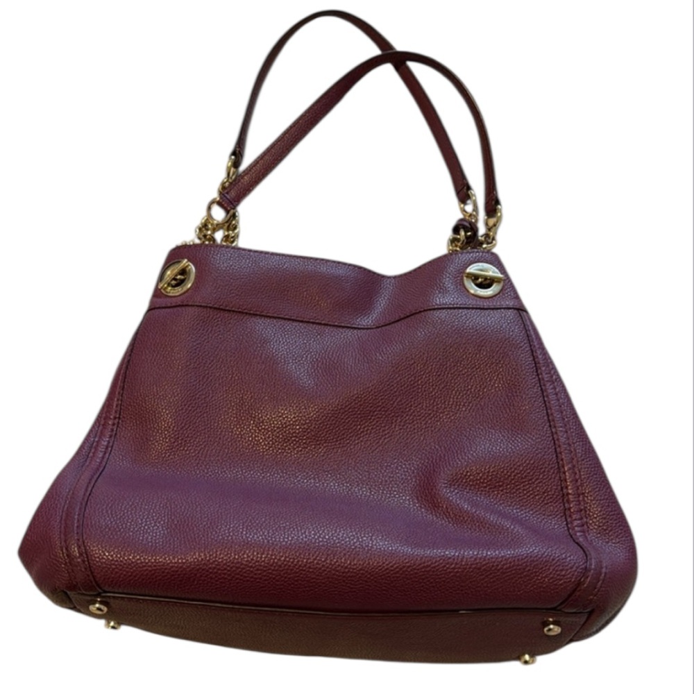 COACH Edie Turnlock Leather Shoulder Bag, Model 36855 with Hold Accents. - Picture 3 of 16